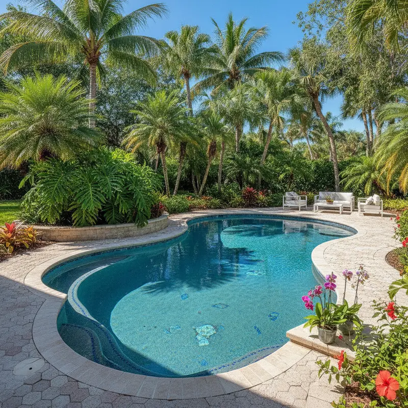 Fiberglass pool installation in a South Florida backyard - Red Spade Repairs