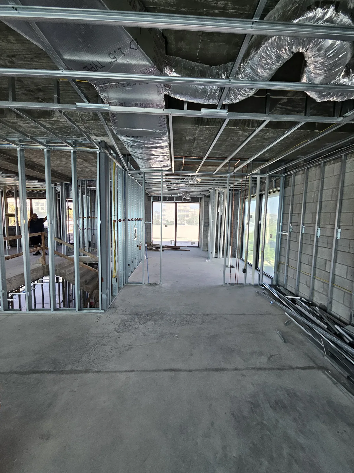 Medical office build-out framing by Red Spade Repairs in South Florida