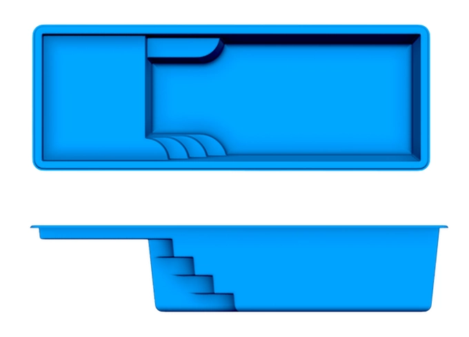 Cyberlane Beach San Juan fiberglass pool shape