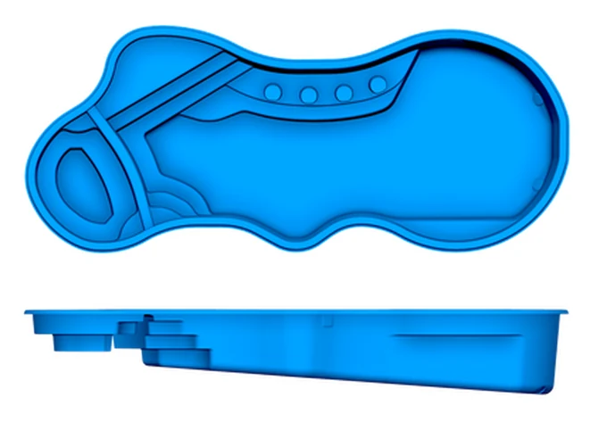 Pleasure Island San Juan fiberglass pool shape