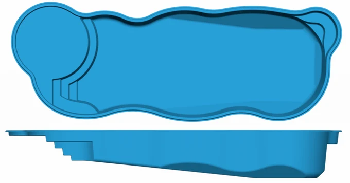 South Beach San Juan fiberglass pool shape