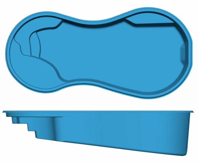 Sundial San Juan fiberglass pool shape