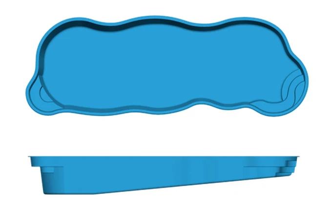 Taj Mahal Shallow San Juan fiberglass pool shape